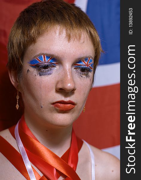 Great britain flag face art football fanat