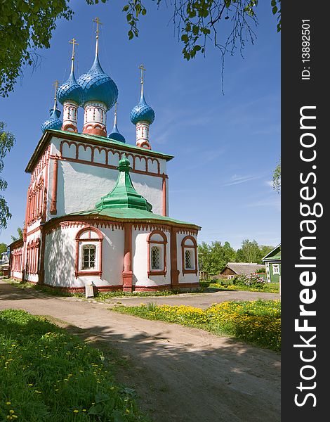 Church in Uglich with clear sky, Russia