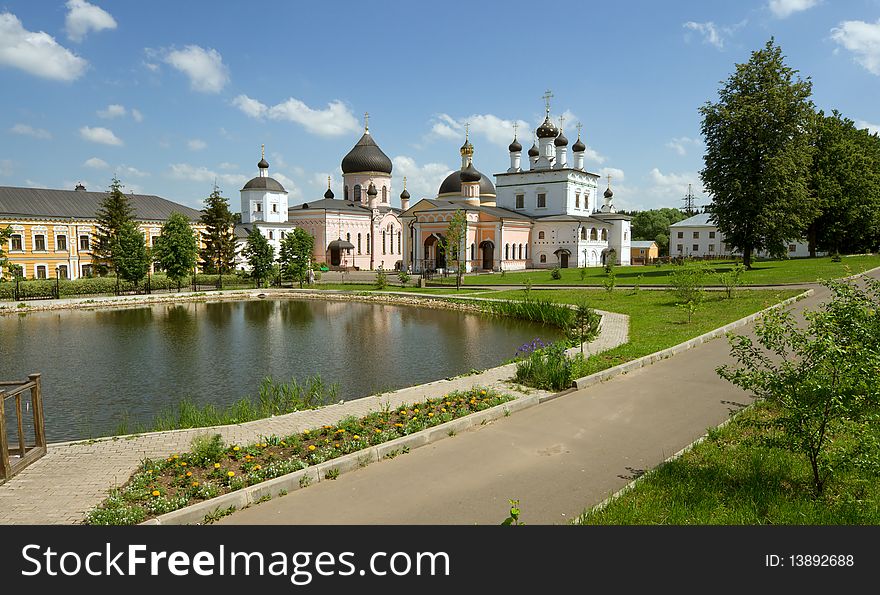 Temples and buildings inside the monastery, sunny day, Russia,. Temples and buildings inside the monastery, sunny day, Russia,