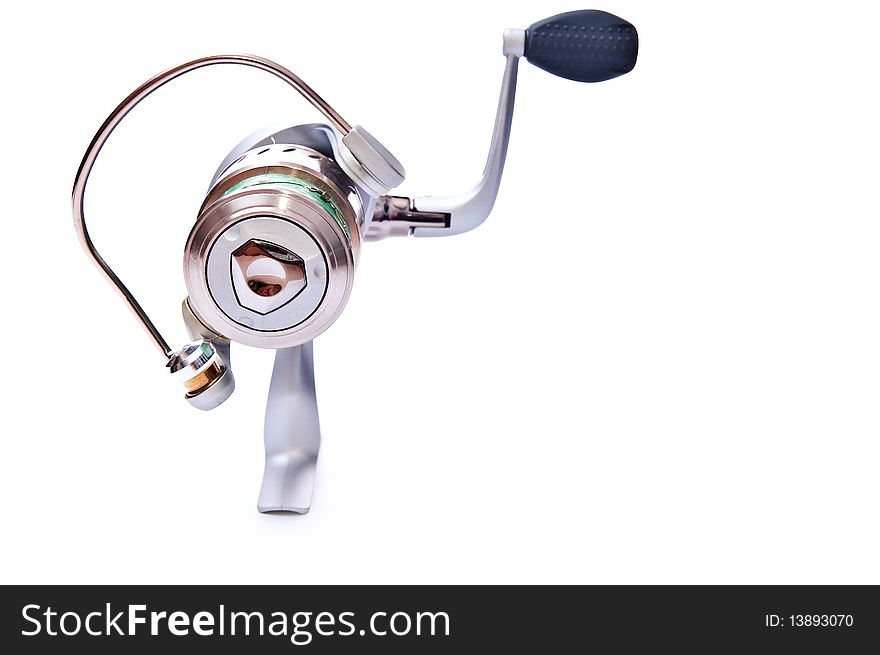 Fishing reel isolated on white background