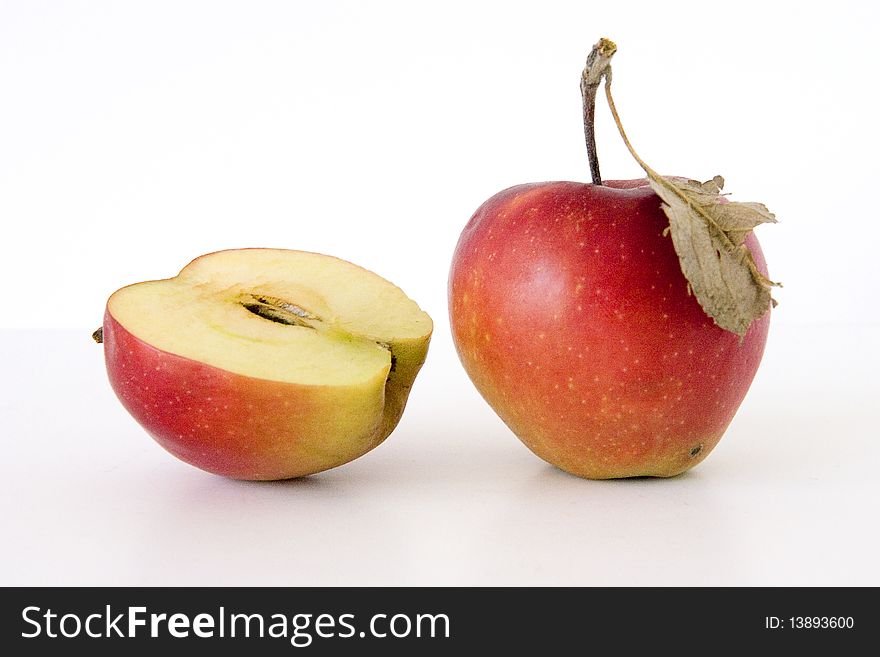 Isolated red apples on white background