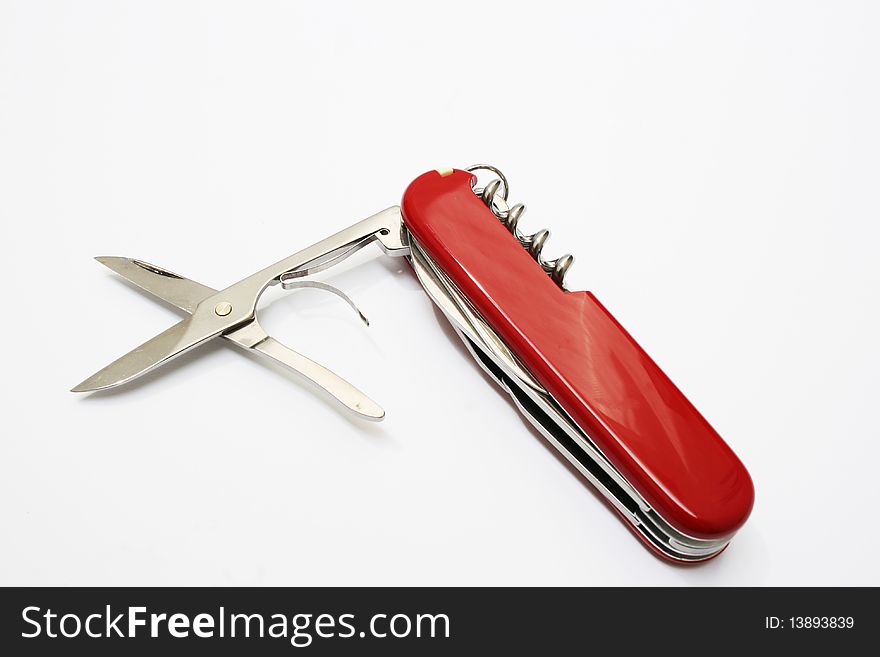 Scissor section of a swiss army knife. Scissor section of a swiss army knife