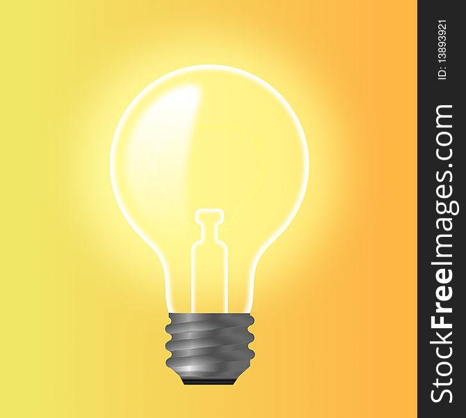 A bulb on yellow background