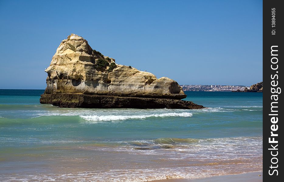 Summer scene , praia da rocha beach,portugal-algarve