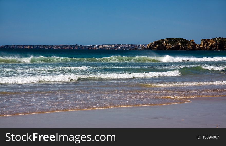 Summer scene , praia da rocha beach,portugal-algarve