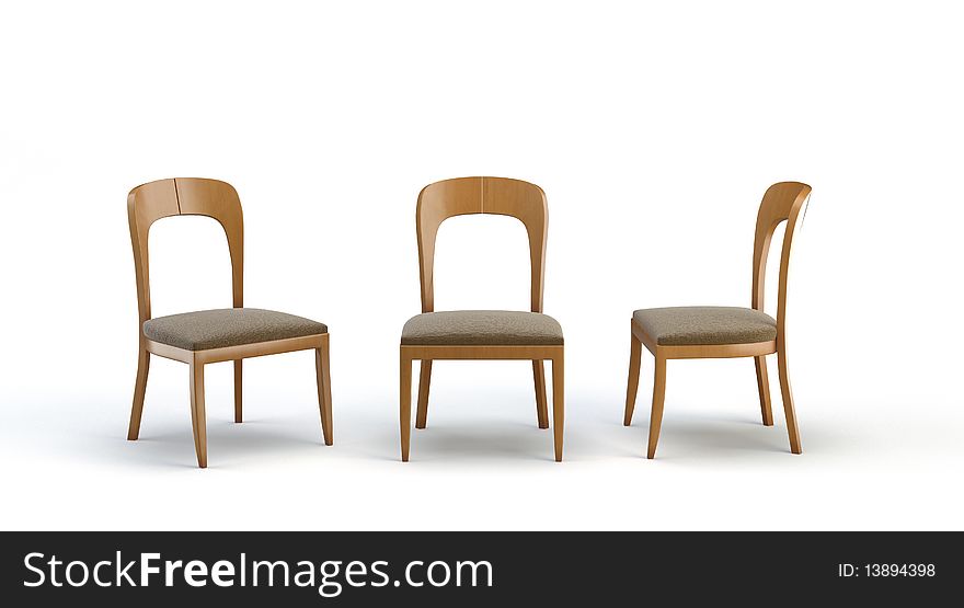 Chairs on the white background
