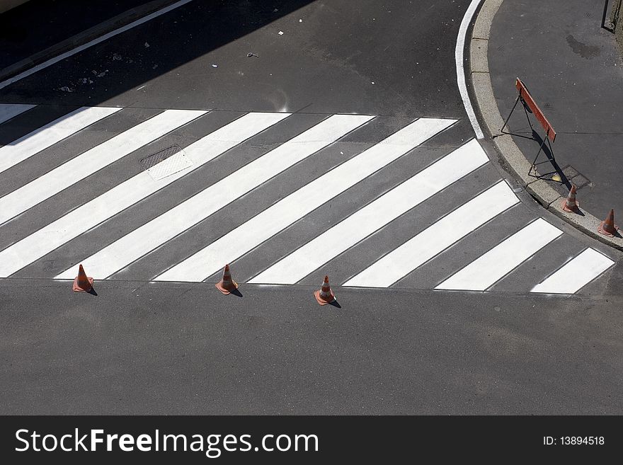 Pedestrian crossing on a street