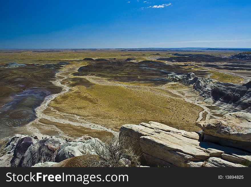 Landscape of Petrified Forest, Ariz, western USA