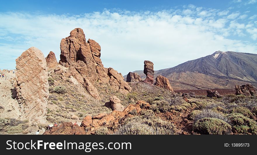 Canarian isle, view to Teid volcano. Canarian isle, view to Teid volcano