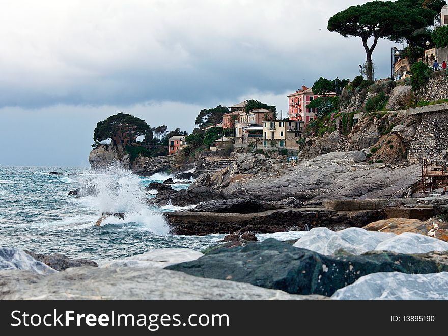 The small town of Mulinetti, near Recco, Liguria food and wine capital. The small town of Mulinetti, near Recco, Liguria food and wine capital