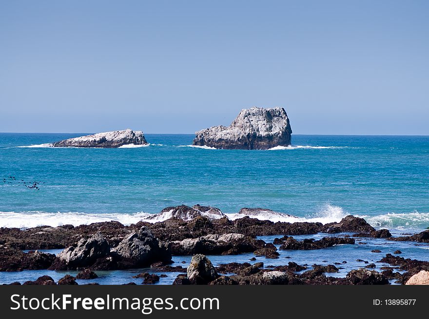 A couple of rocks of the coast of California USA. A couple of rocks of the coast of California USA