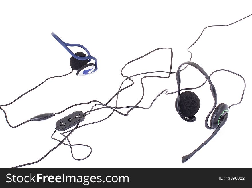 Black Headphones Isolated On White Background