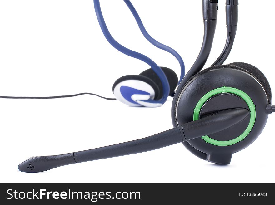 Black Headphones Isolated On White Background