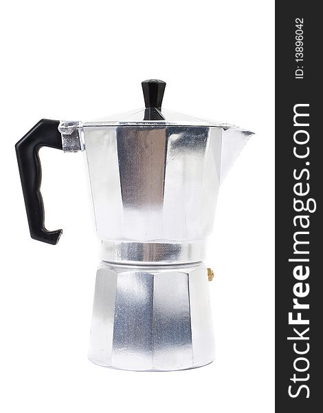 Italian Coffee Maker Isolated On White Background