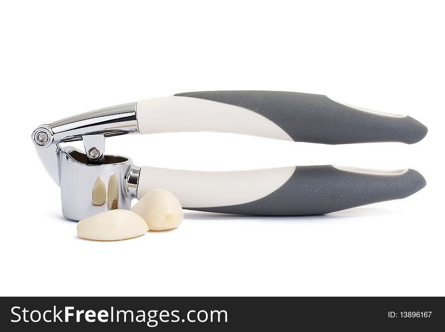 Garlic press isolated on white