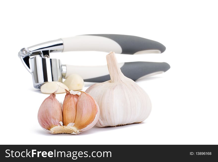 Garlic Press Isolated On White