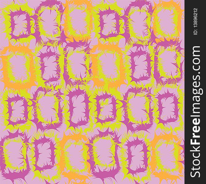 Seamless pattern with abstract rectangular elements on violet background