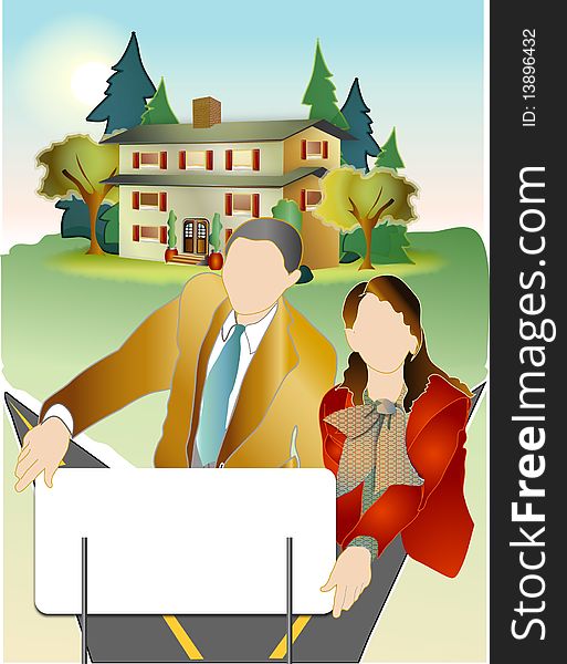 Vector image;real estate professionals, property sales. Vector image;real estate professionals, property sales