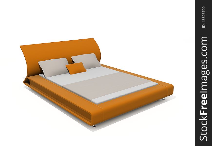 Bed on the white background