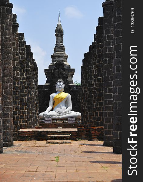 Buddha between Columns in Thai Ancient City