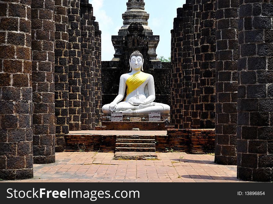 Buddha between Columns in Thai Ancient City