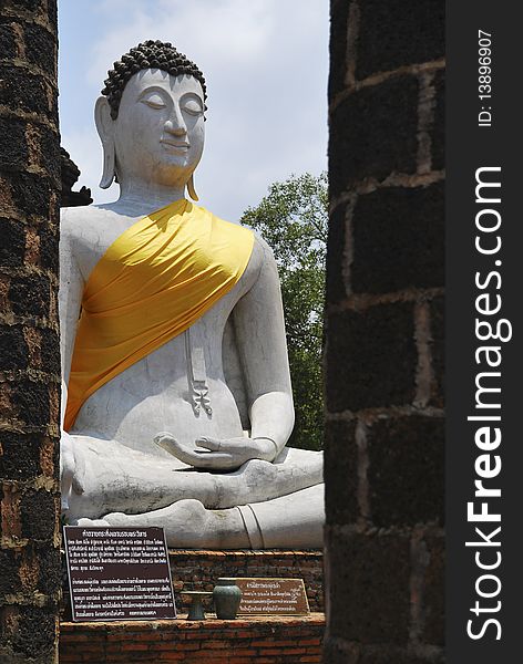 Buddha between Columns in Thai Ancient City