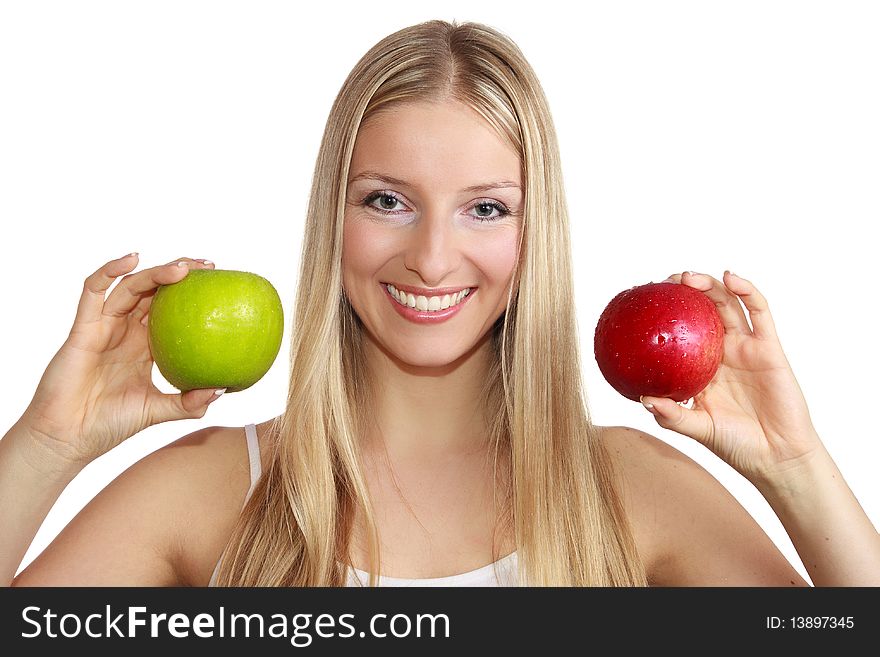 Woman Holding Apples