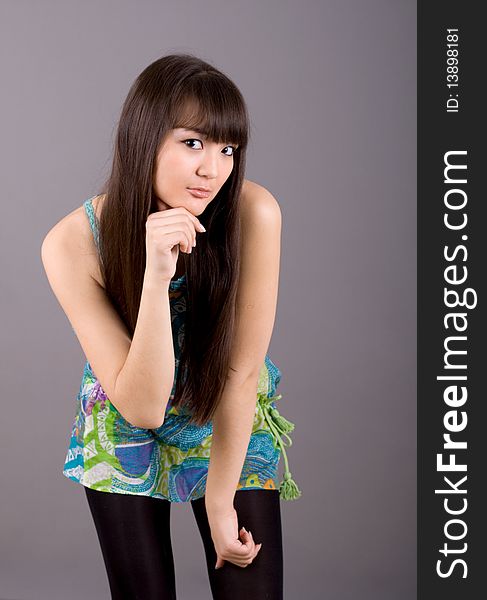 Closeup studio portrait of a beautiful woman. Closeup studio portrait of a beautiful woman