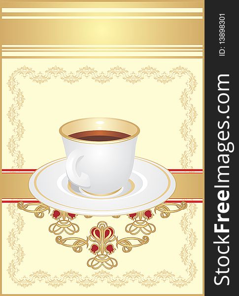 Cup With Coffee On The Decorative Ornament