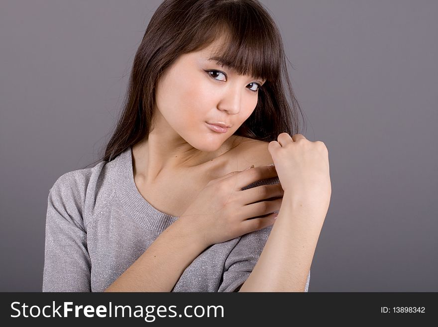 Closeup portrait of a beautiful woman. Closeup portrait of a beautiful woman