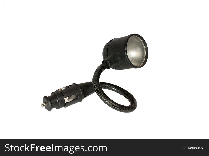 Flashlight for auto isolated on white background