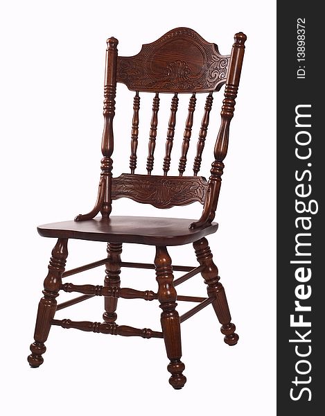 Old wooden carved heavy chair. Old wooden carved heavy chair