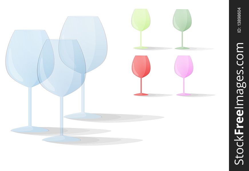 Transparent, see-through wine/water glass vector illustration done with the computer. easily manipulate the colour with a single layer colour change. Transparent, see-through wine/water glass vector illustration done with the computer. easily manipulate the colour with a single layer colour change