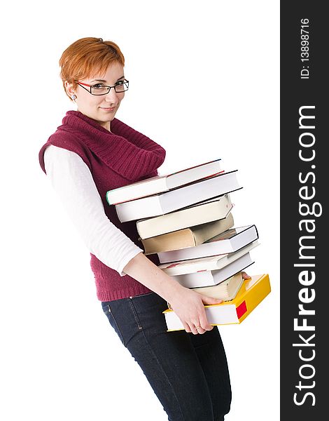 Young Woman Carries Books