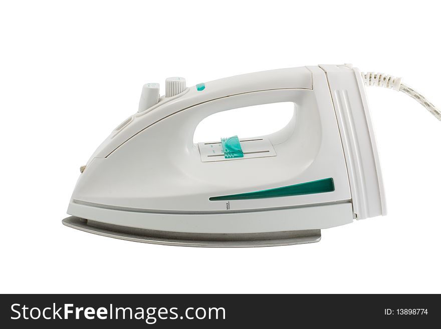 Modern steam flat iron isolated on white background