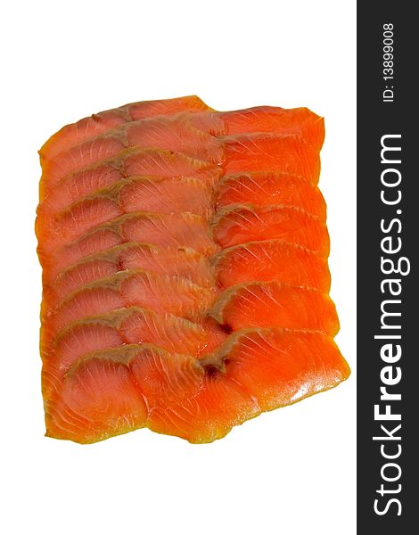 Slice of a fresh orange salmon