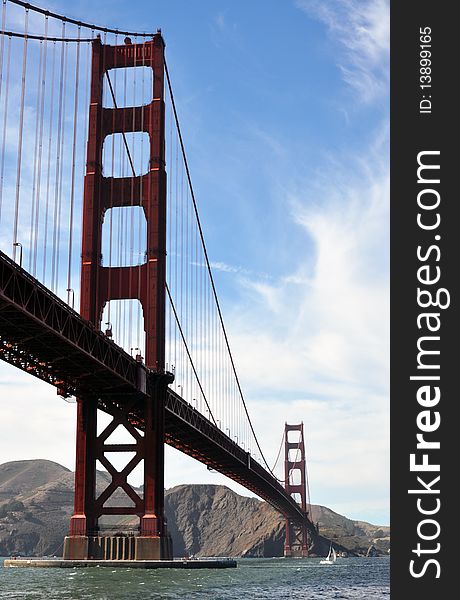 The most famous Golden Gate bridge at San Francisco, California, USA