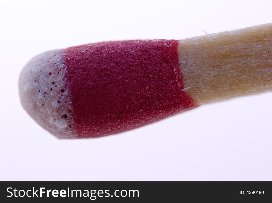 The business end of a stick match isolated on a white background. The business end of a stick match isolated on a white background