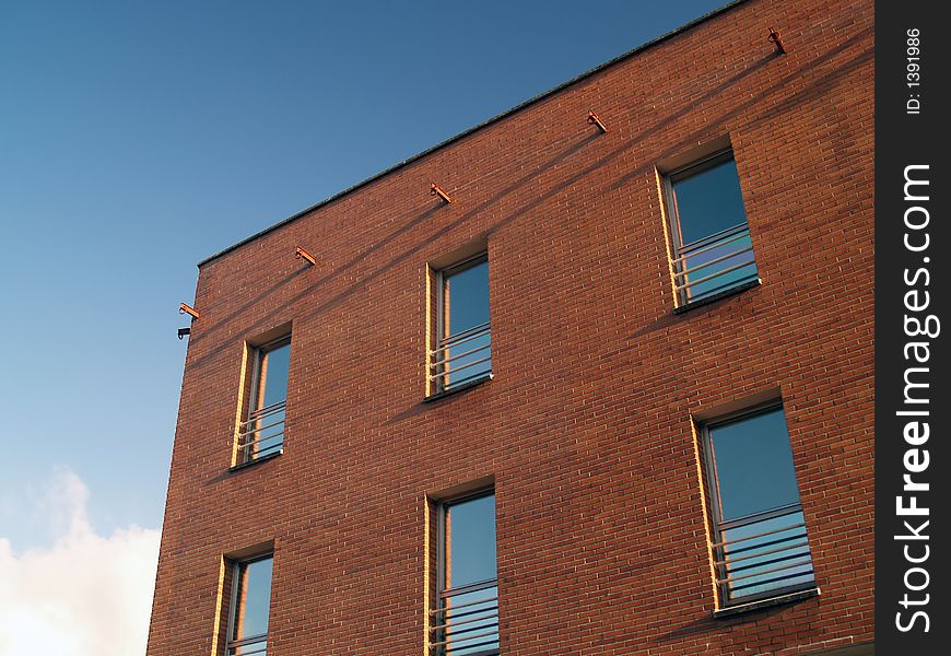 Windows reflecting sky, algorta, spain