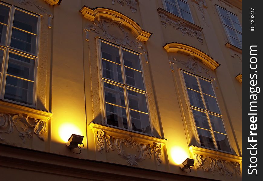 Windows in the center of Bratislava. Windows in the center of Bratislava