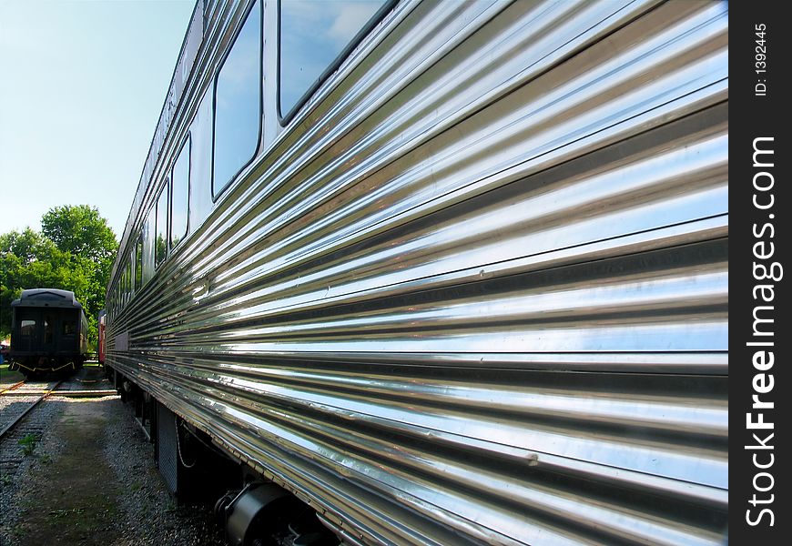 A Vintage Pullman Train Car on Tracks