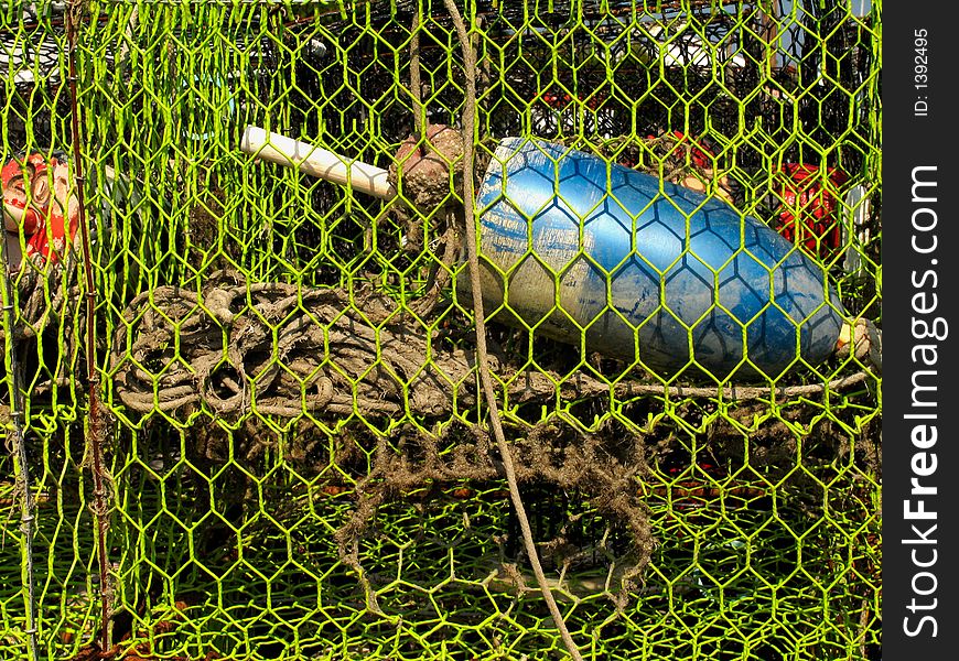 Crab POt with a Bouy ready for use. Crab POt with a Bouy ready for use.