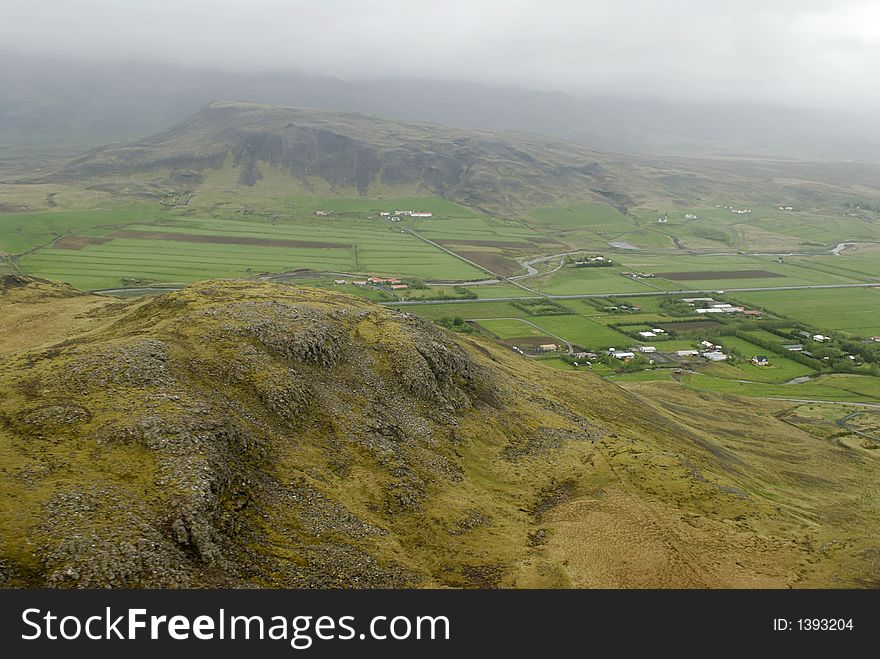 Aerial View To Iceland Landscape