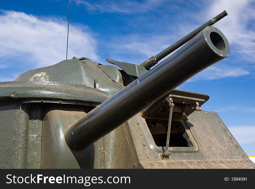 The turret of a General Grant Army Tank. The turret of a General Grant Army Tank