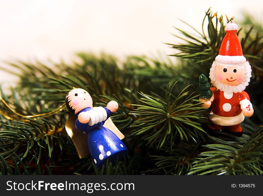 Small wooden figurines , traditional german christmas tree ornaments. Small wooden figurines , traditional german christmas tree ornaments