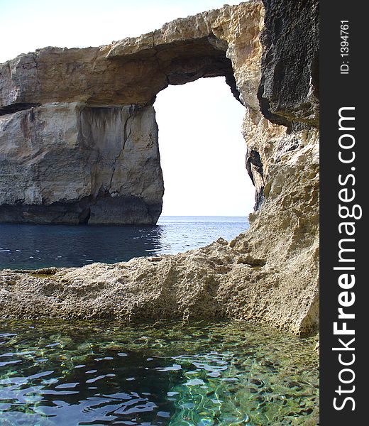 Azure window rock formation in gozo, malta