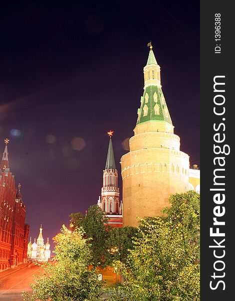 Moscow Kremlin Towers and st.Basil Catherdral. Moscow Kremlin Towers and st.Basil Catherdral