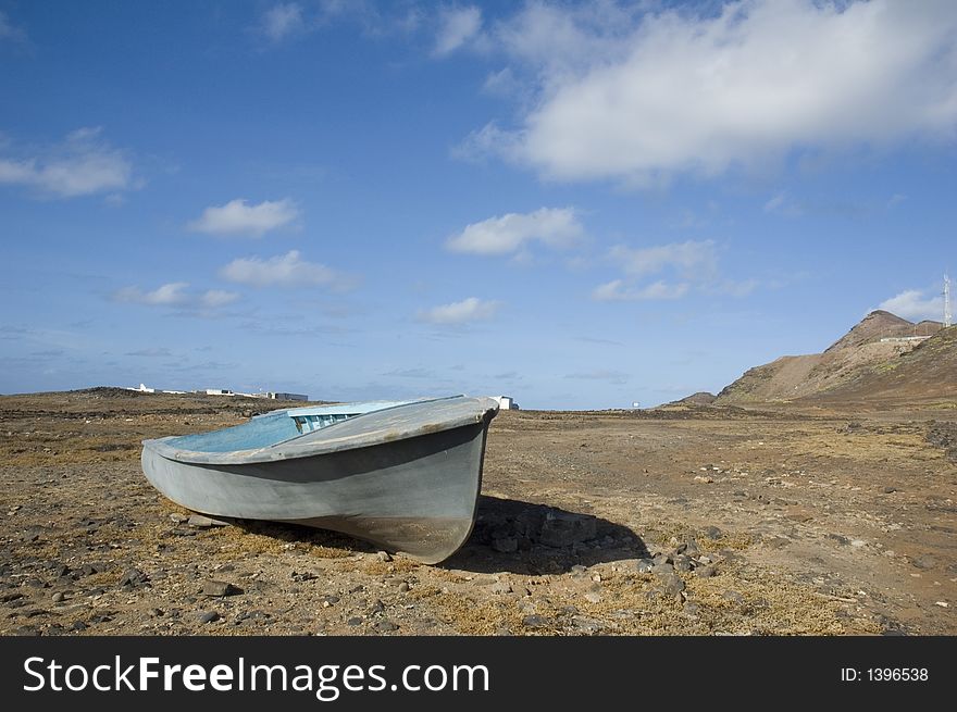 Abandoned fishing boat in El Confital in Gran Canaria. Abandoned fishing boat in El Confital in Gran Canaria