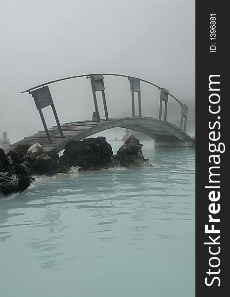 The Blue Lagoon, a geothermal bath resort in Iceland.