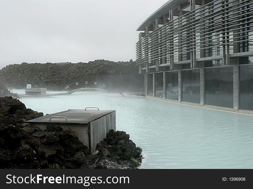 The Blue Lagoon, a geothermal bath resort in Iceland.